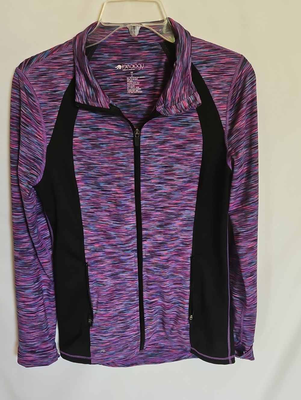 Ideology tek gear Purple and Black Space-Dye Zip Jacket